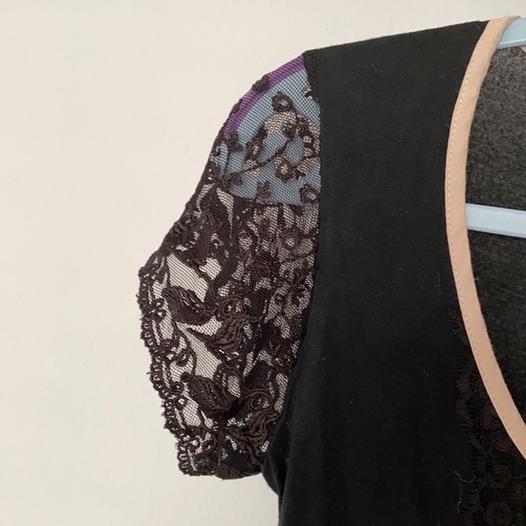 BKE Boutique Black Lace and Sparkly buttons S - Picture 2 of 9